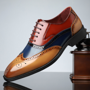 Chaussures de ville Cambridge en cuir avec brogue