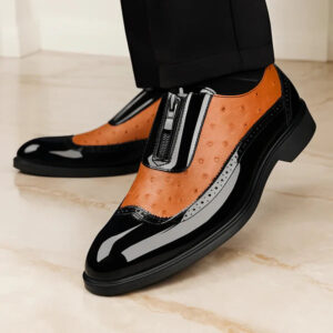 Chaussures Oxford en cuir d’autruche